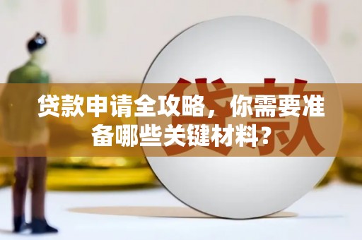 民丰贷款申请全攻略，你需要准备哪些关键材料？