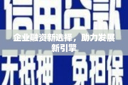 民丰企业融资新选择，助力发展新引擎