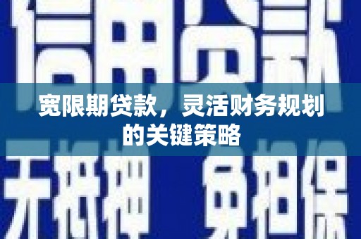 民丰宽限期贷款，灵活财务规划的关键策略