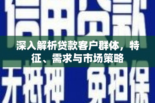 民丰深入解析贷款客户群体，特征、需求与市场策略
