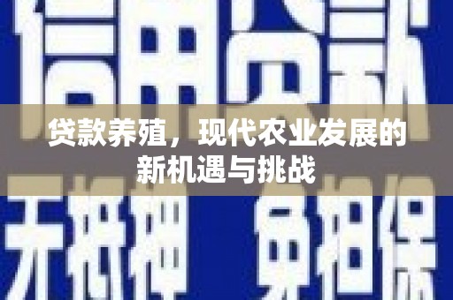 民丰贷款养殖，现代农业发展的新机遇与挑战