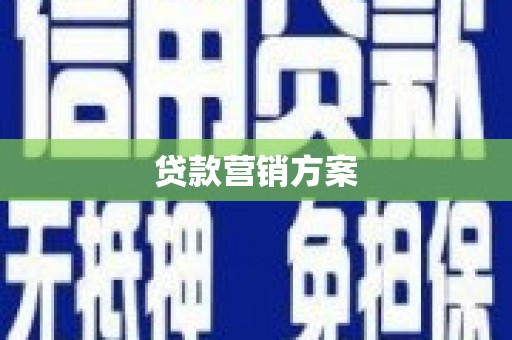 民丰贷款营销方案