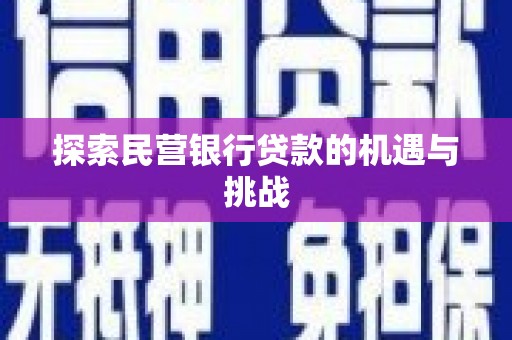 民丰探索民营银行贷款的机遇与挑战