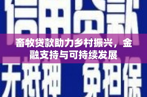 民丰畜牧贷款助力乡村振兴，金融支持与可持续发展