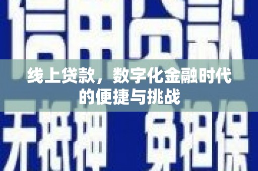 民丰线上贷款，数字化金融时代的便捷与挑战