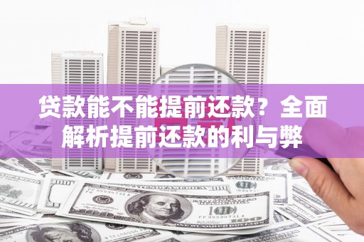民丰贷款能不能提前还款？全面解析提前还款的利与弊
