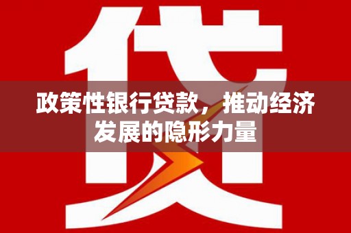 民丰政策性银行贷款，推动经济发展的隐形力量