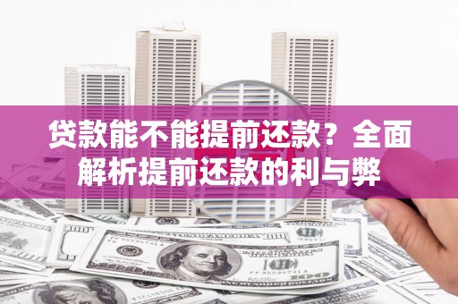 民丰贷款能不能提前还款？全面解析提前还款的利与弊