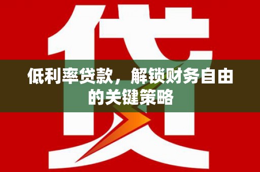 民丰低利率贷款，解锁财务自由的关键策略