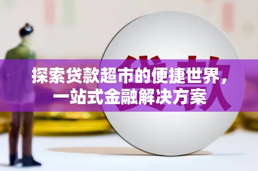 民丰探索贷款超市的便捷世界，一站式金融解决方案