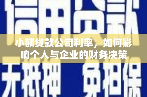 民丰小额贷款公司利率，如何影响个人与企业的财务决策