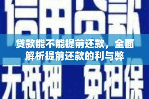 民丰贷款能不能提前还款，全面解析提前还款的利与弊