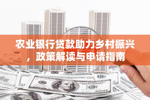 民丰农业银行贷款助力乡村振兴，政策解读与申请指南