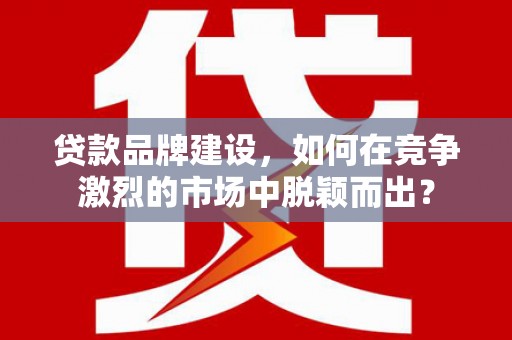 民丰贷款品牌建设，如何在竞争激烈的市场中脱颖而出？