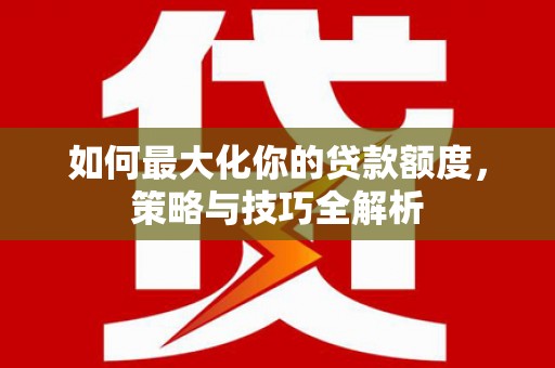 民丰如何最大化你的贷款额度，策略与技巧全解析